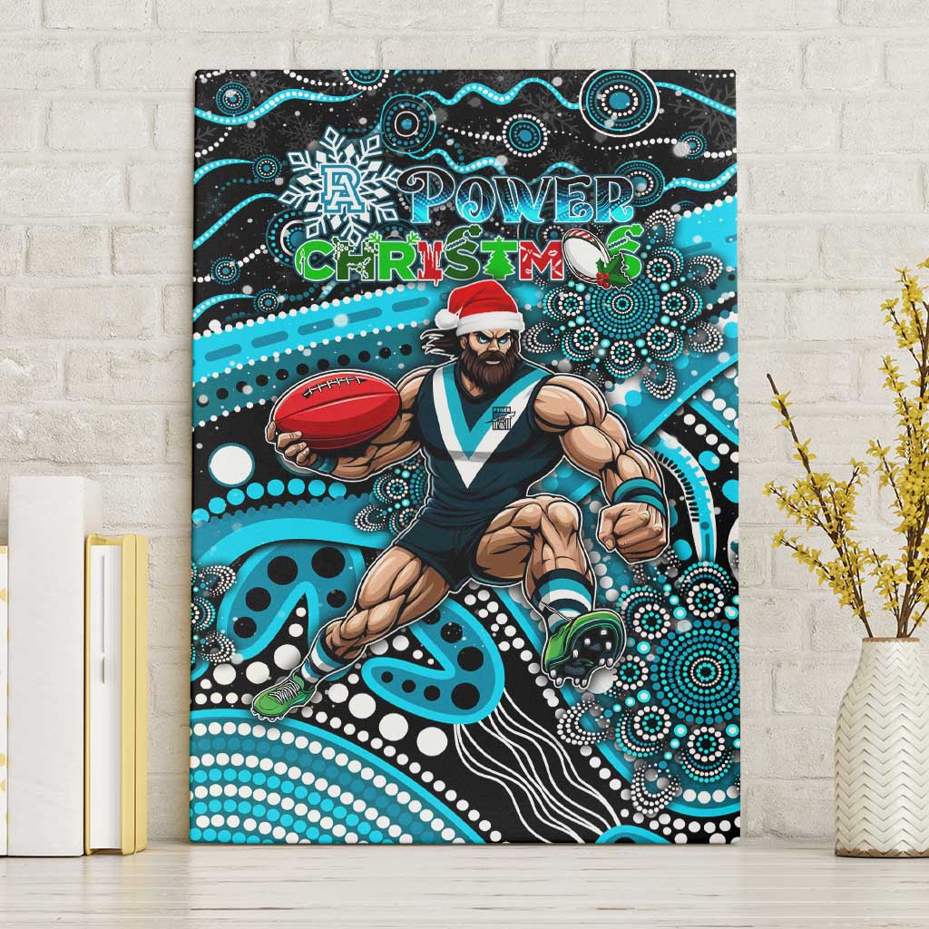 Merry Christmas AFL Power Canvas Wall Art Aboriginal Santa Football Mascot