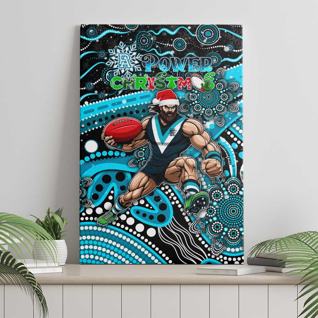 Merry Christmas AFL Power Canvas Wall Art Aboriginal Santa Football Mascot