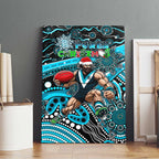 Merry Christmas AFL Power Canvas Wall Art Aboriginal Santa Football Mascot