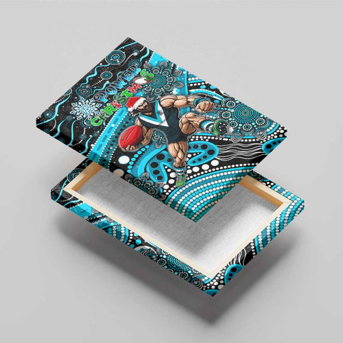 Merry Christmas AFL Power Canvas Wall Art Aboriginal Santa Football Mascot
