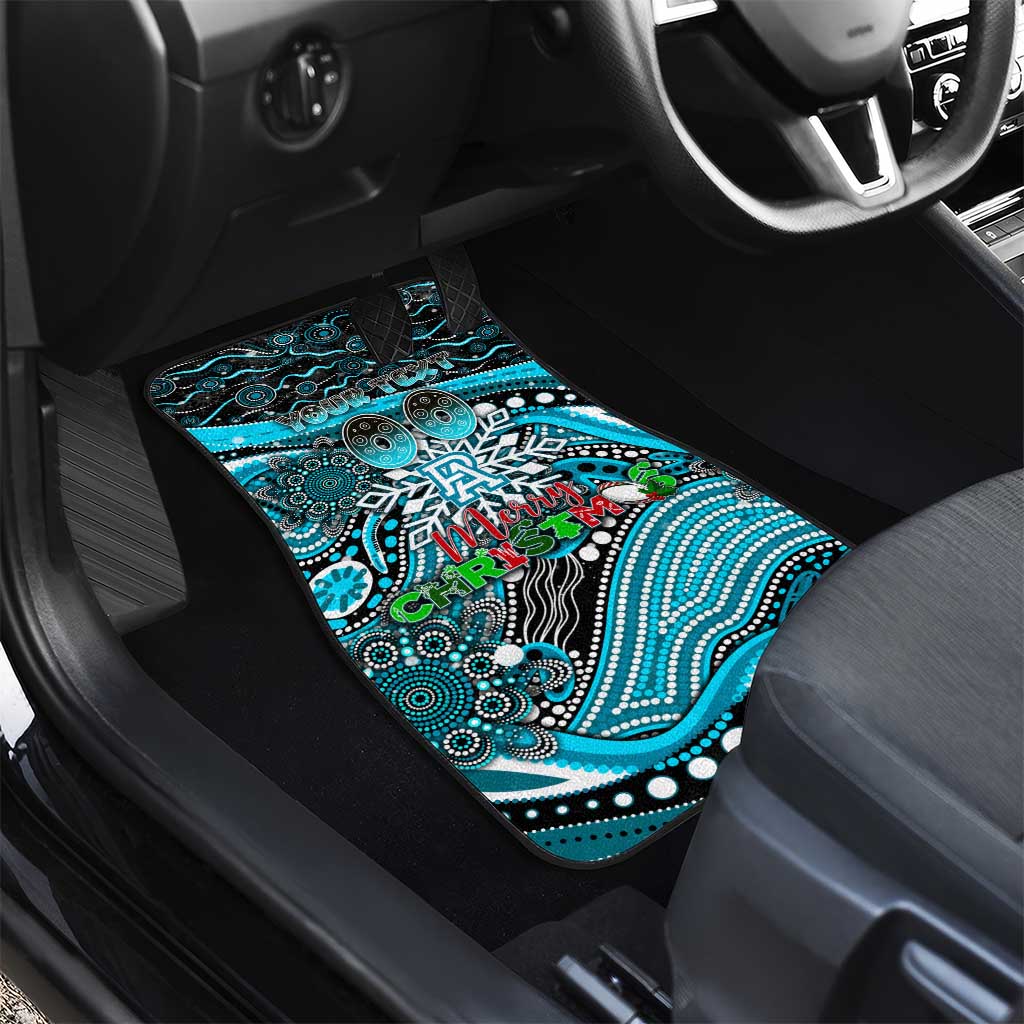 Merry Christmas AFL Power Car Mats Aboriginal Santa Football Mascot