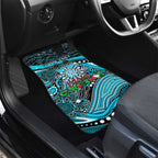 Merry Christmas AFL Power Car Mats Aboriginal Santa Football Mascot