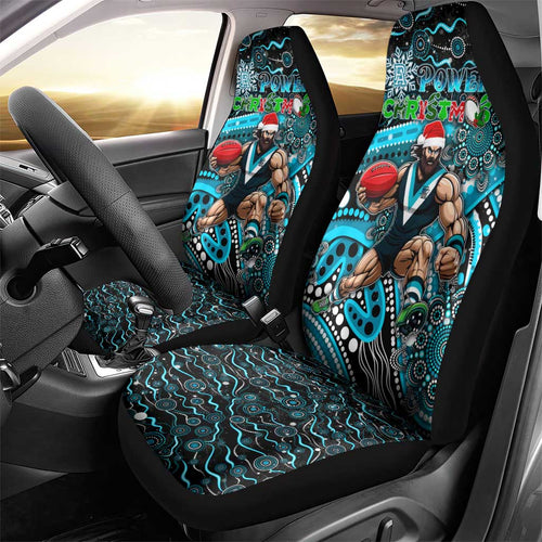 Merry Christmas AFL Power Car Seat Cover Aboriginal Santa Football Mascot