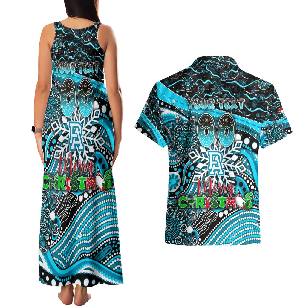 Merry Christmas AFL Power Couples Matching Tank Maxi Dress and Hawaiian Shirt Aboriginal Santa Football Mascot