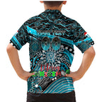 Merry Christmas AFL Power Family Matching Mermaid Dress and Hawaiian Shirt Aboriginal Santa Football Mascot