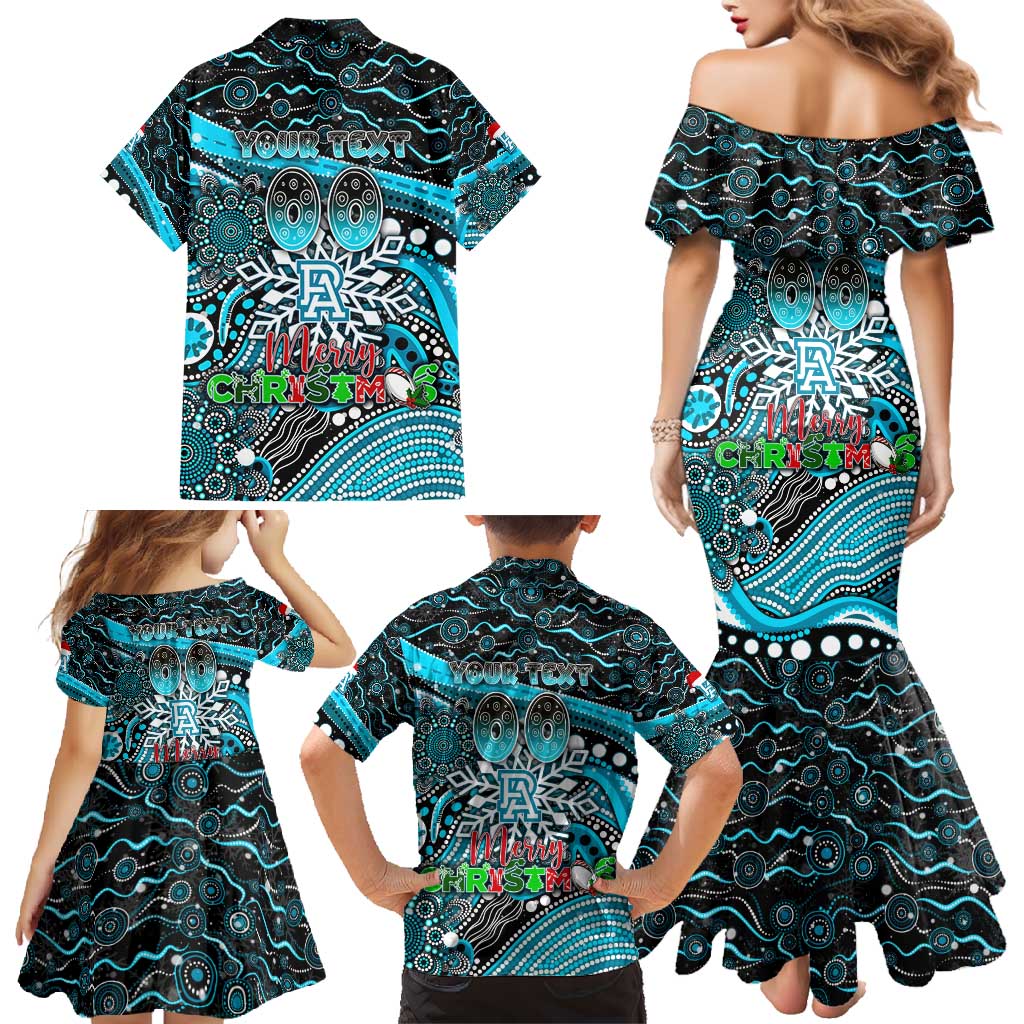Merry Christmas AFL Power Family Matching Mermaid Dress and Hawaiian Shirt Aboriginal Santa Football Mascot
