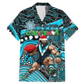Merry Christmas AFL Power Family Matching Mermaid Dress and Hawaiian Shirt Aboriginal Santa Football Mascot