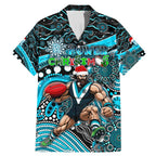 Merry Christmas AFL Power Family Matching Mermaid Dress and Hawaiian Shirt Aboriginal Santa Football Mascot