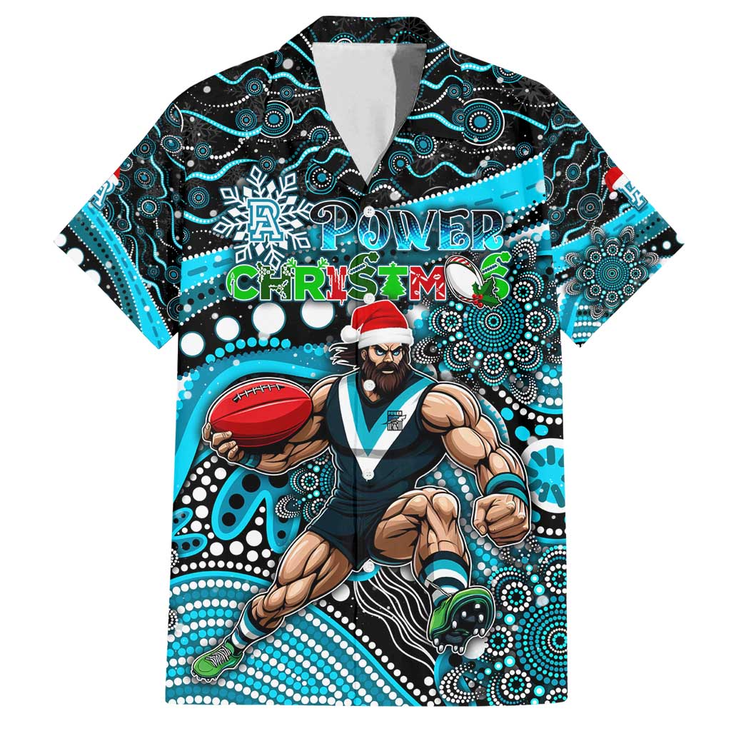 Merry Christmas AFL Power Family Matching Puletasi and Hawaiian Shirt Aboriginal Santa Football Mascot