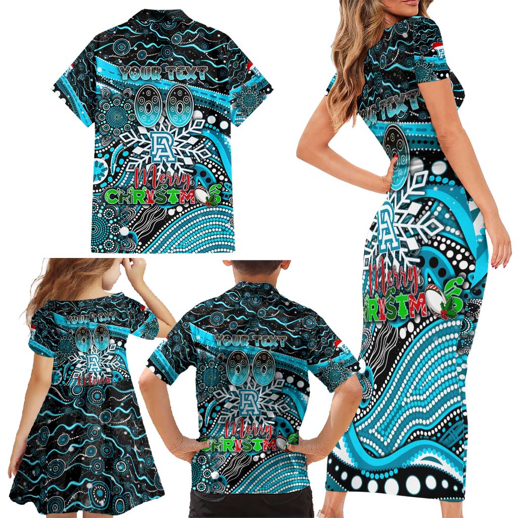 Merry Christmas AFL Power Family Matching Short Sleeve Bodycon Dress and Hawaiian Shirt Aboriginal Santa Football Mascot