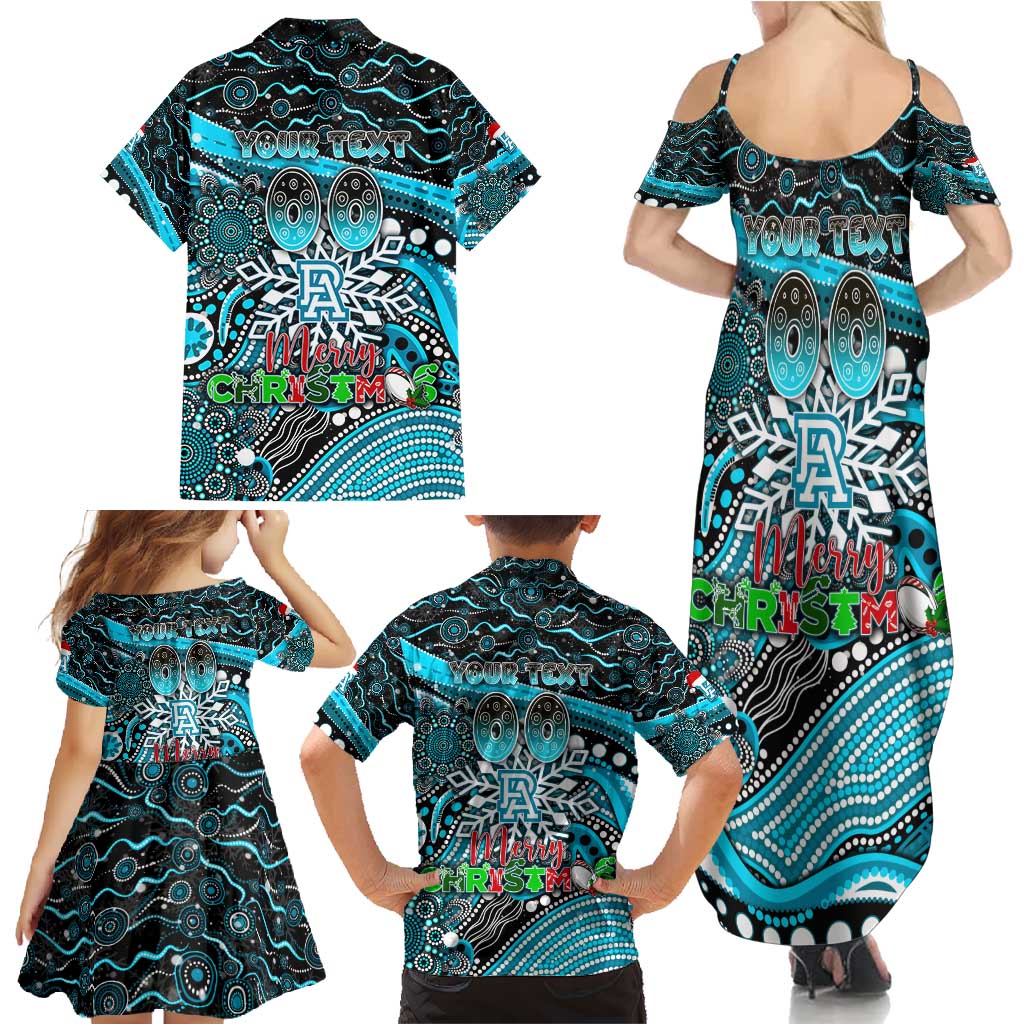 Merry Christmas AFL Power Family Matching Summer Maxi Dress and Hawaiian Shirt Aboriginal Santa Football Mascot