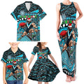 Merry Christmas AFL Power Family Matching Tank Maxi Dress and Hawaiian Shirt Aboriginal Santa Football Mascot