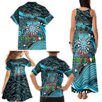 Merry Christmas AFL Power Family Matching Tank Maxi Dress and Hawaiian Shirt Aboriginal Santa Football Mascot