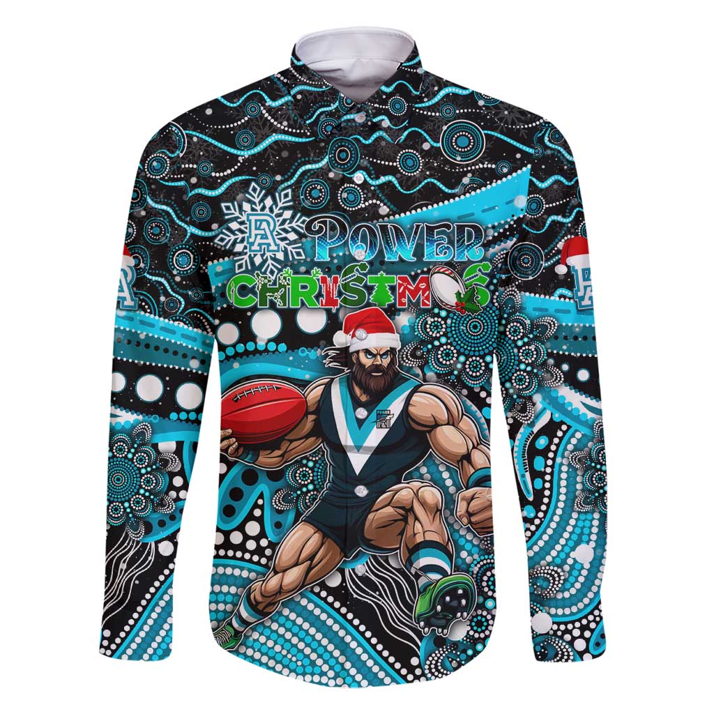 Merry Christmas AFL Power Family Matching Tank Maxi Dress and Hawaiian Shirt Aboriginal Santa Football Mascot