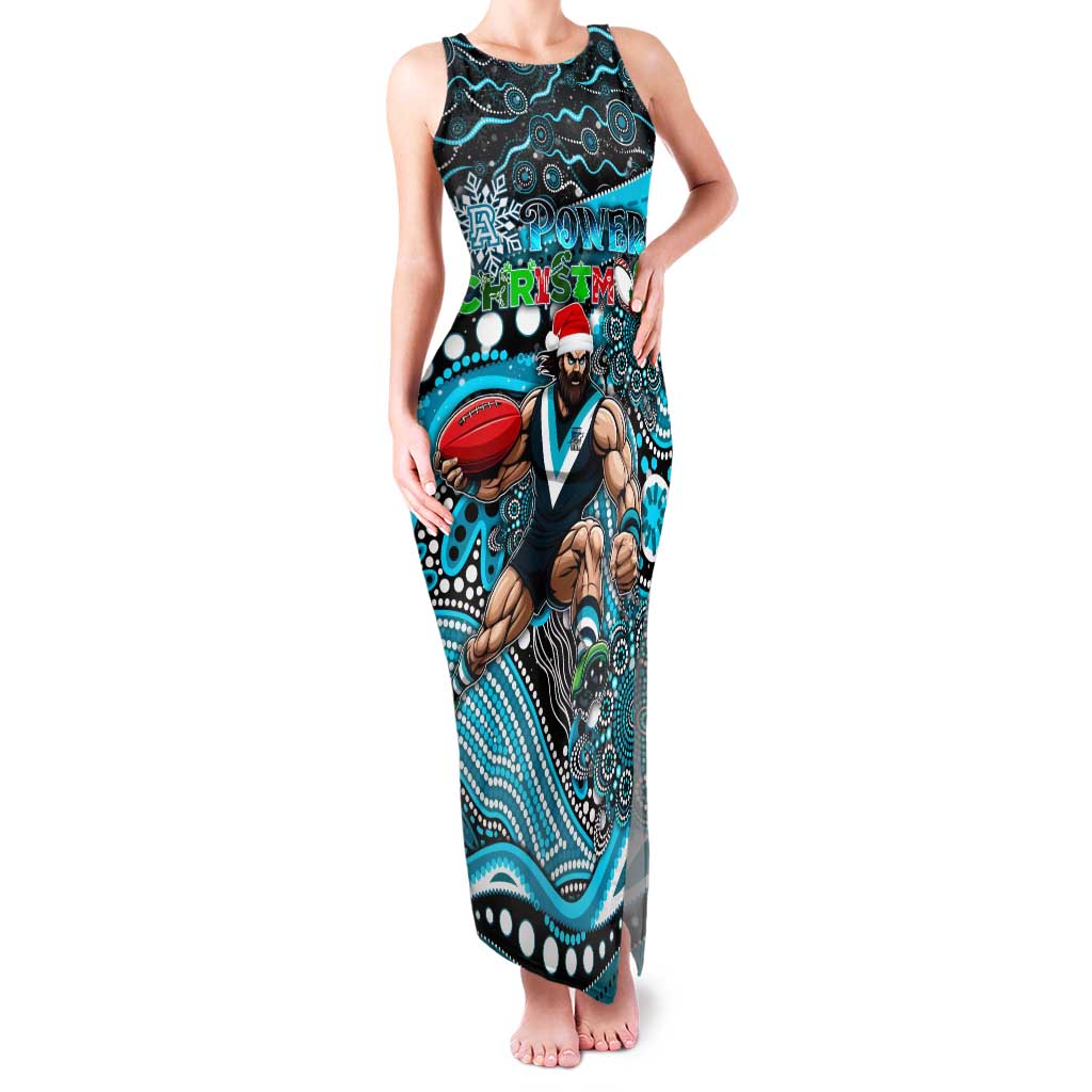 Merry Christmas AFL Power Family Matching Tank Maxi Dress and Hawaiian Shirt Aboriginal Santa Football Mascot