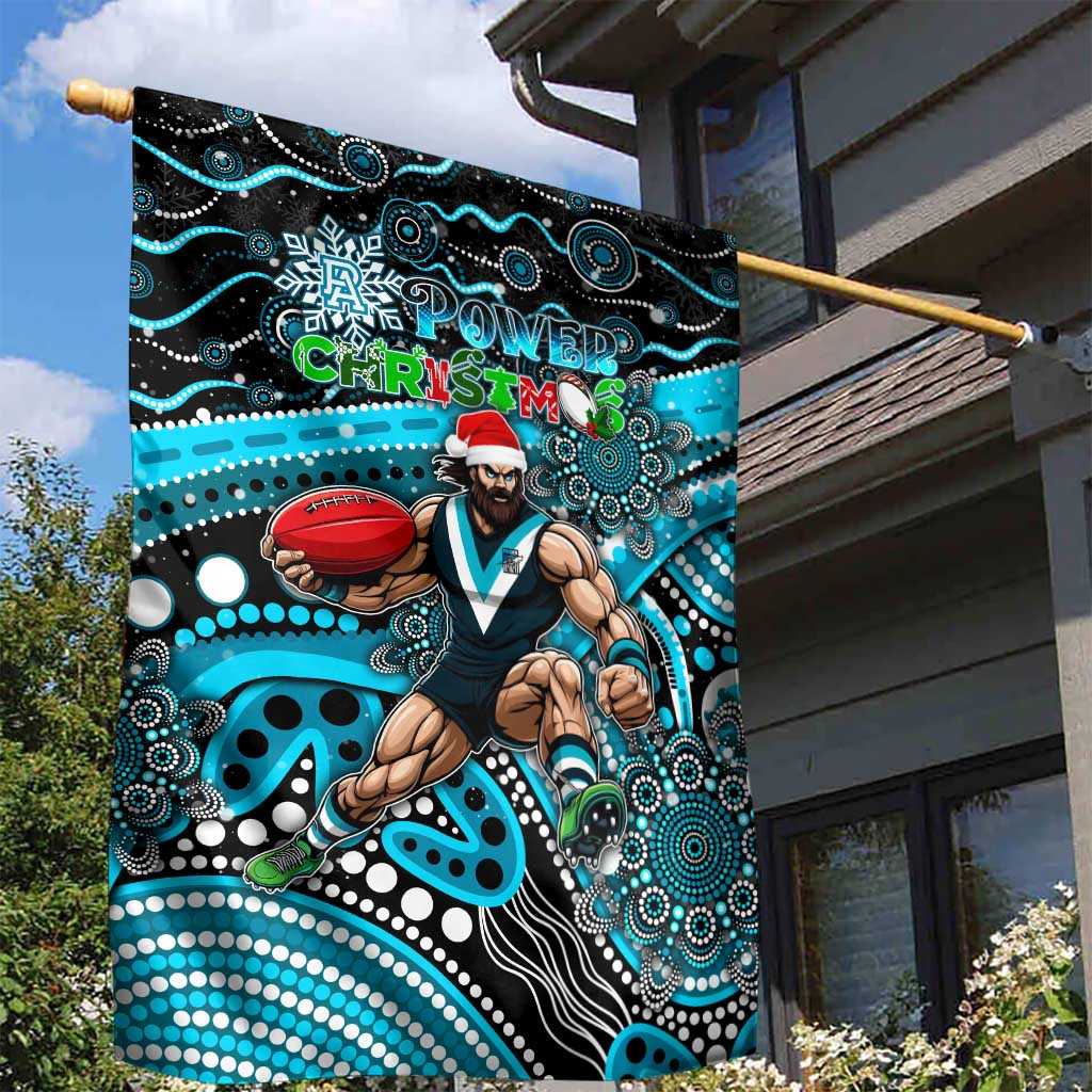 Merry Christmas AFL Power Garden Flag Aboriginal Santa Football Mascot