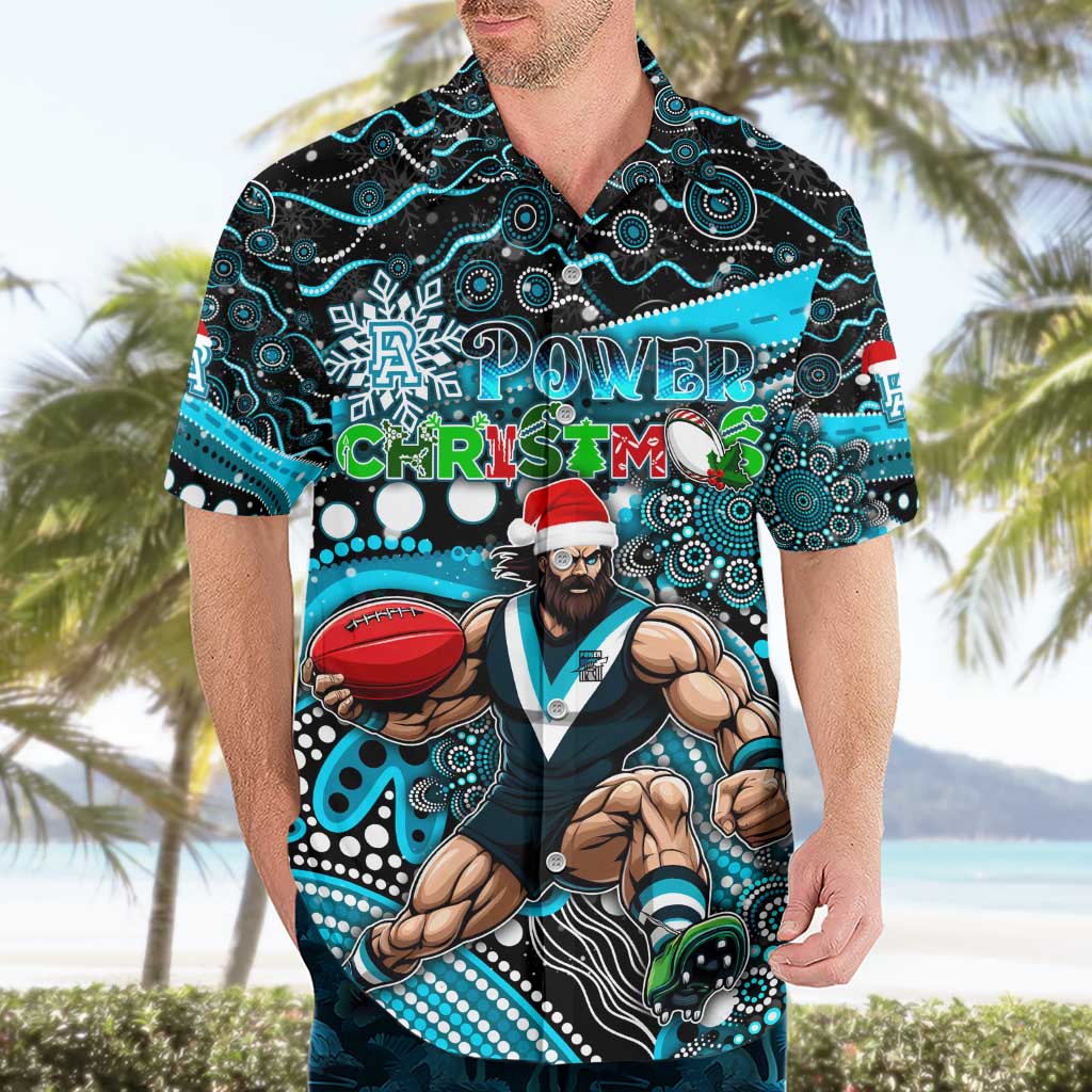 Merry Christmas AFL Power Hawaiian Shirt Aboriginal Santa Football Mascot