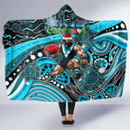 Merry Christmas AFL Power Hooded Blanket Aboriginal Santa Football Mascot
