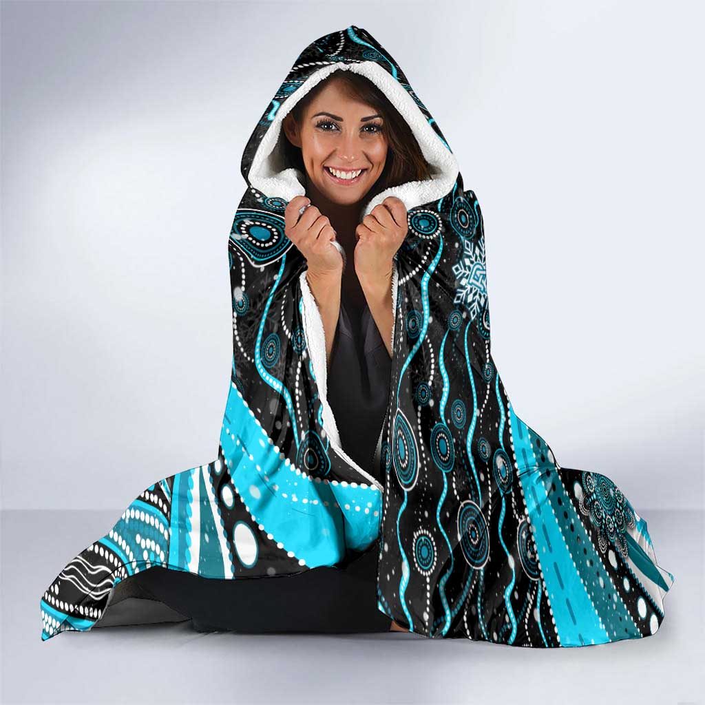 Merry Christmas AFL Power Hooded Blanket Aboriginal Santa Football Mascot