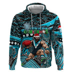 Merry Christmas AFL Power Hoodie Aboriginal Santa Football Mascot