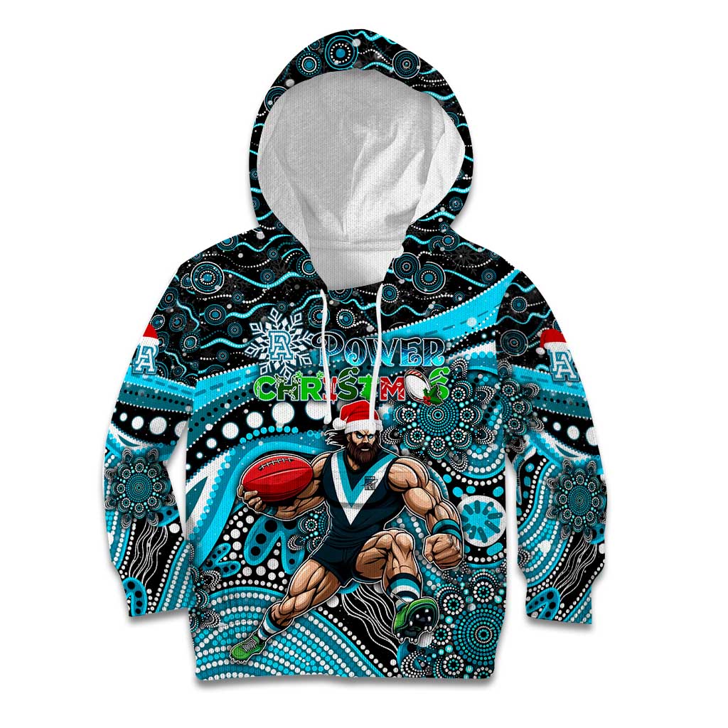 Merry Christmas AFL Power Kid Hoodie Aboriginal Santa Football Mascot