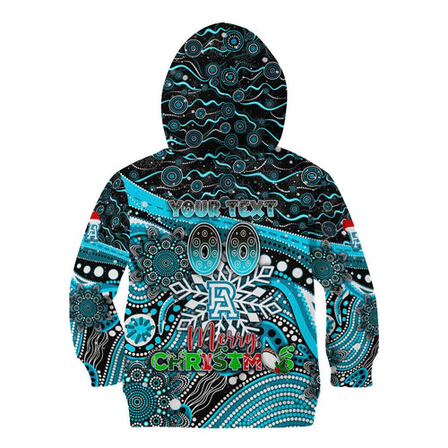 Merry Christmas AFL Power Kid Hoodie Aboriginal Santa Football Mascot