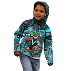 Merry Christmas AFL Power Kid Hoodie Aboriginal Santa Football Mascot