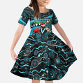 Merry Christmas AFL Power Kid Short Sleeve Dress Aboriginal Santa Football Mascot