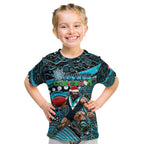 Merry Christmas AFL Power Kid T Shirt Aboriginal Santa Football Mascot