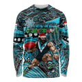 Merry Christmas AFL Power Long Sleeve Shirt Aboriginal Santa Football Mascot