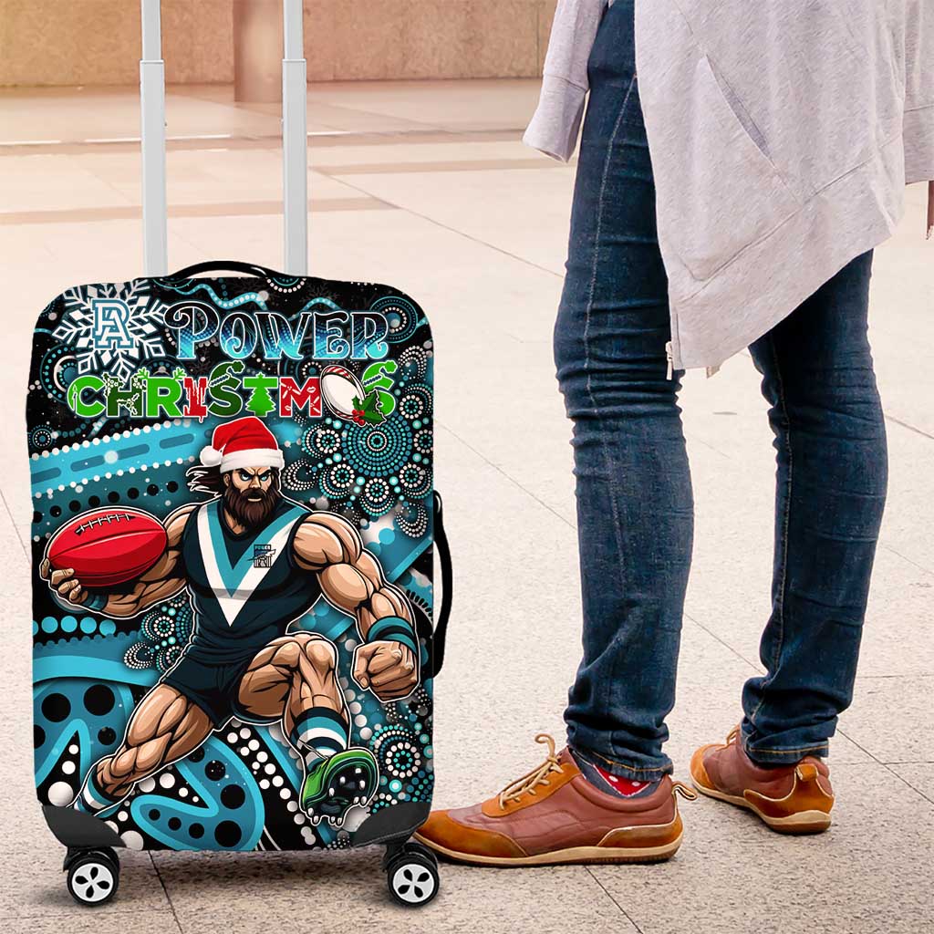 Merry Christmas AFL Power Luggage Cover Aboriginal Santa Football Mascot
