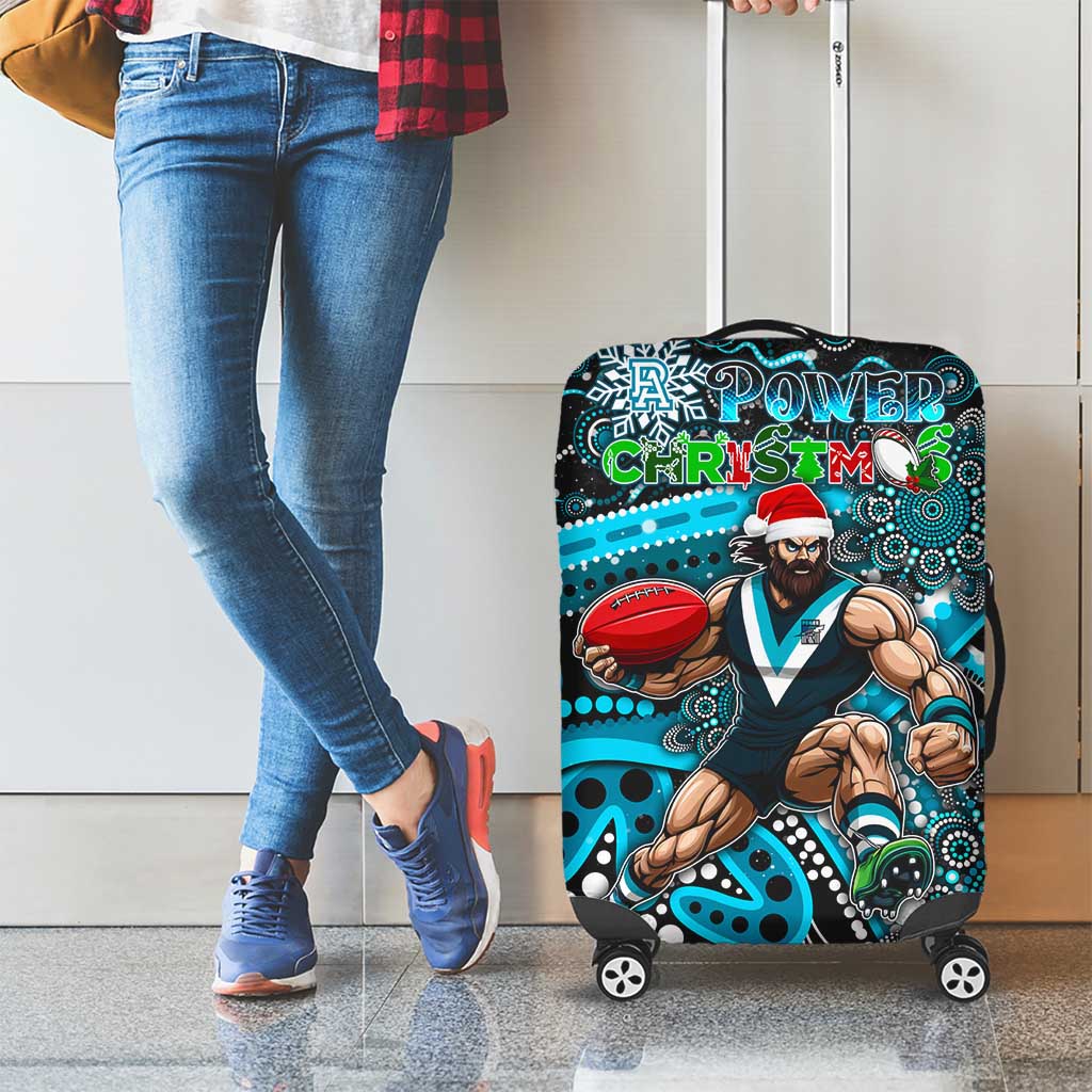 Merry Christmas AFL Power Luggage Cover Aboriginal Santa Football Mascot