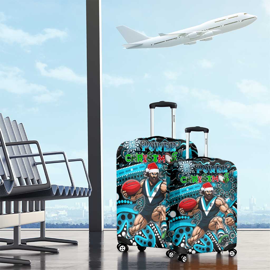 Merry Christmas AFL Power Luggage Cover Aboriginal Santa Football Mascot
