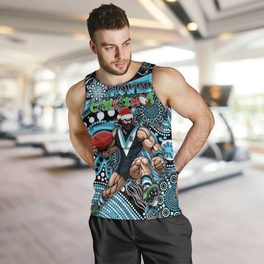 Merry Christmas AFL Power Men Tank Top Aboriginal Santa Football Mascot