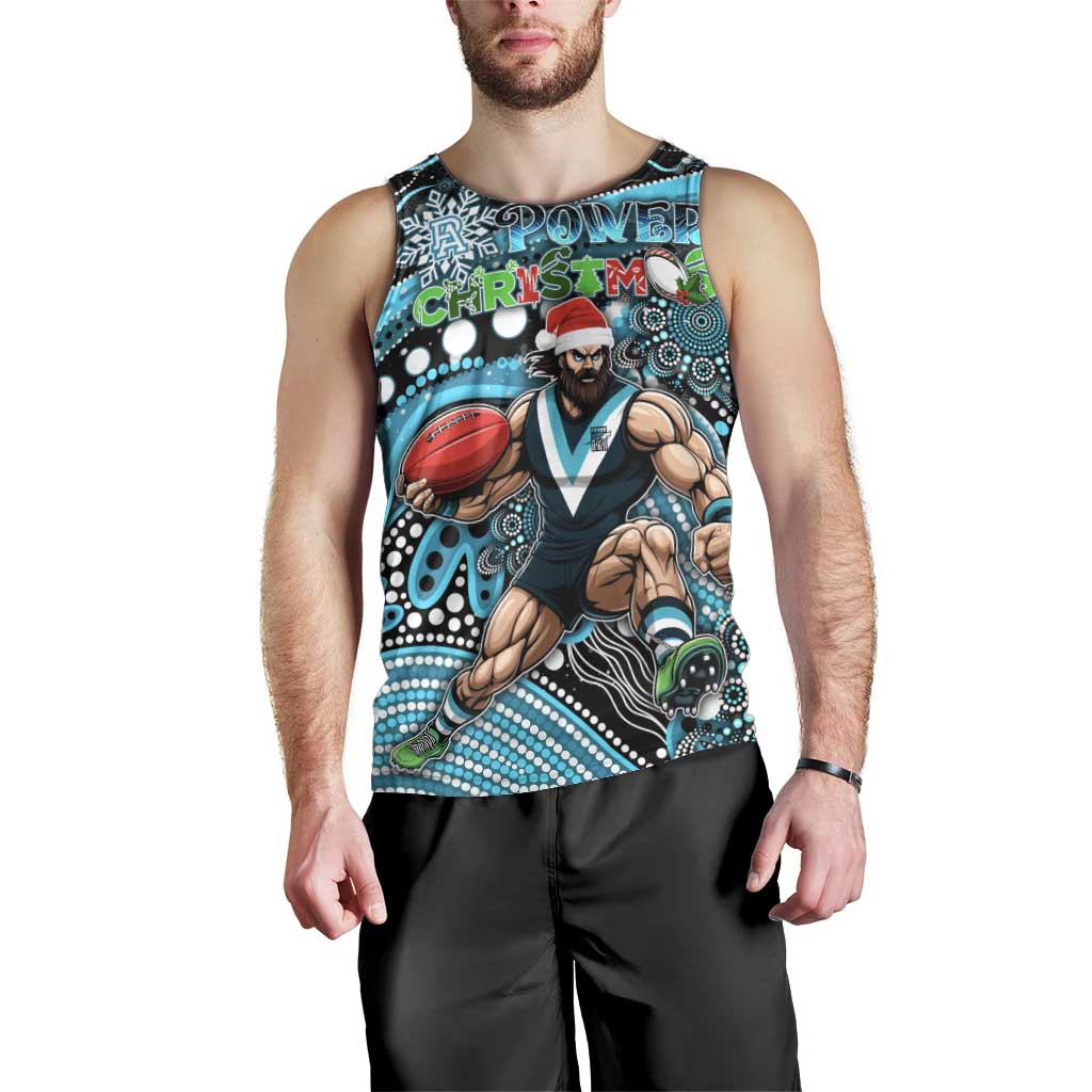 Merry Christmas AFL Power Men Tank Top Aboriginal Santa Football Mascot