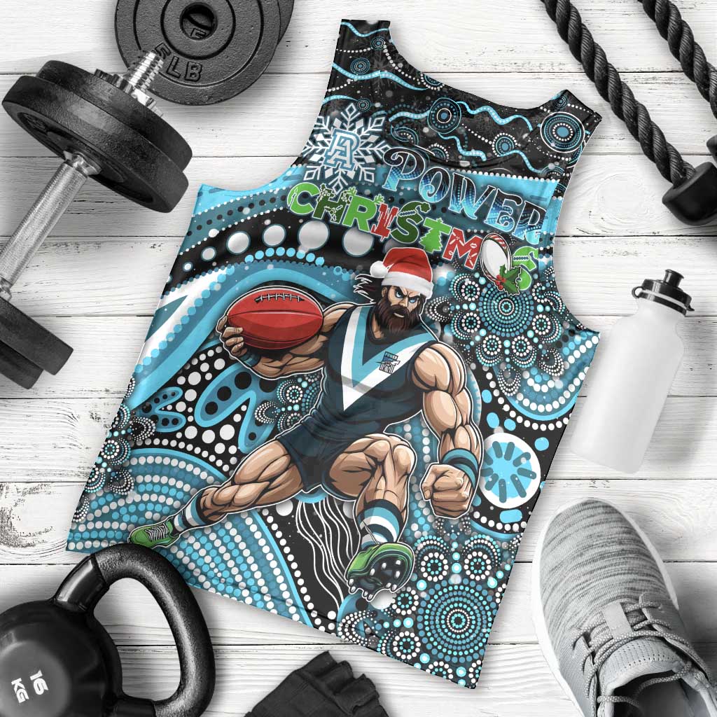 Merry Christmas AFL Power Men Tank Top Aboriginal Santa Football Mascot