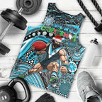 Merry Christmas AFL Power Men Tank Top Aboriginal Santa Football Mascot