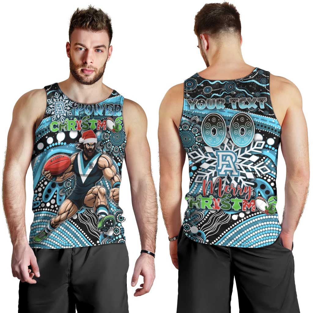 Merry Christmas AFL Power Men Tank Top Aboriginal Santa Football Mascot