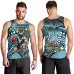 Merry Christmas AFL Power Men Tank Top Aboriginal Santa Football Mascot