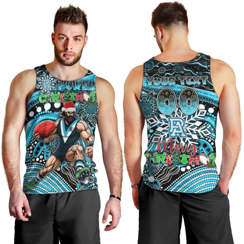 Merry Christmas AFL Power Men Tank Top Aboriginal Santa Football Mascot