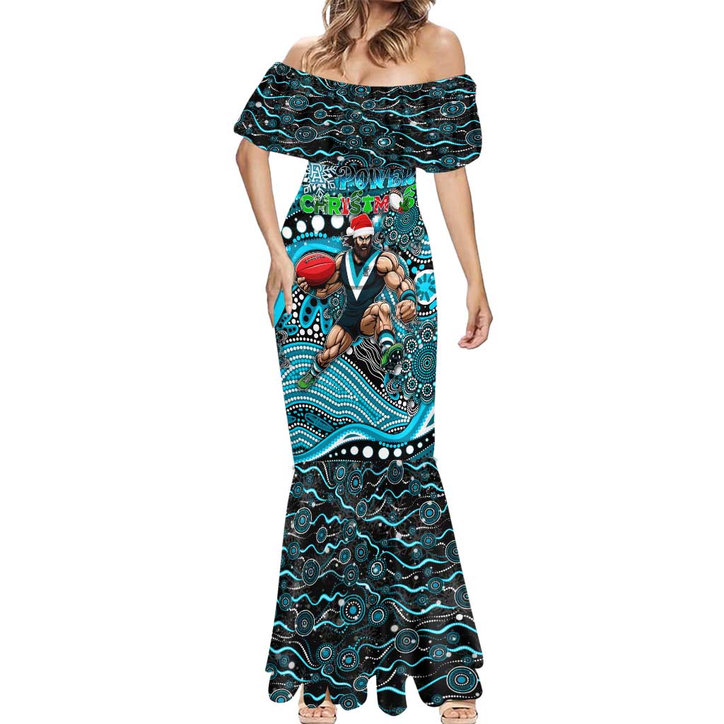 Merry Christmas AFL Power Mermaid Dress Aboriginal Santa Football Mascot