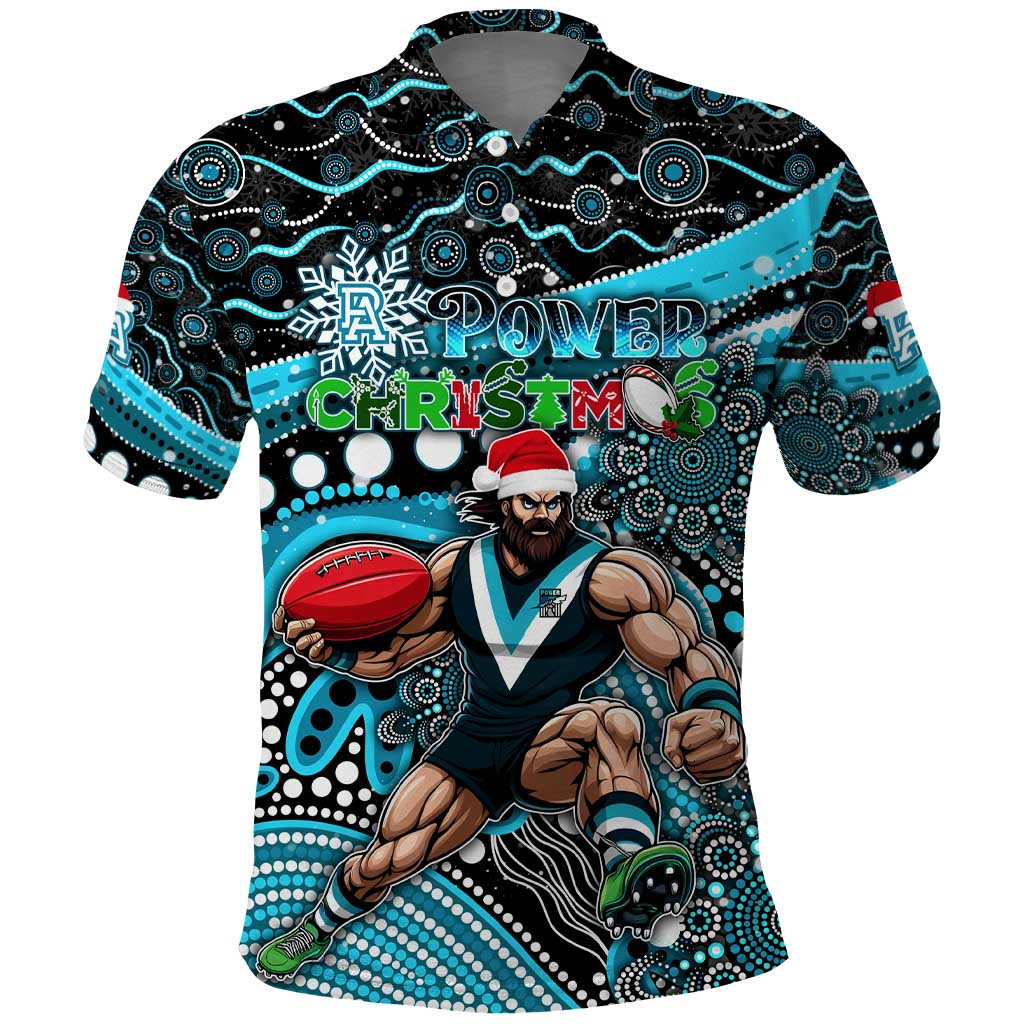 Merry Christmas AFL Power Polo Shirt Aboriginal Santa Football Mascot