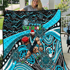 Merry Christmas AFL Power Quilt Aboriginal Santa Football Mascot
