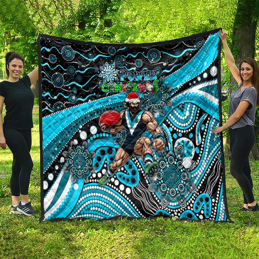 Merry Christmas AFL Power Quilt Aboriginal Santa Football Mascot