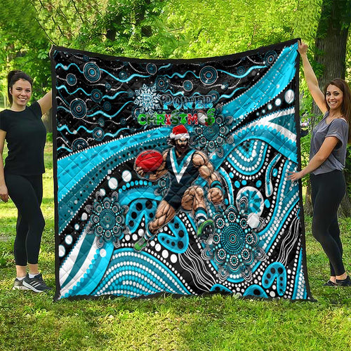 Merry Christmas AFL Power Quilt Aboriginal Santa Football Mascot