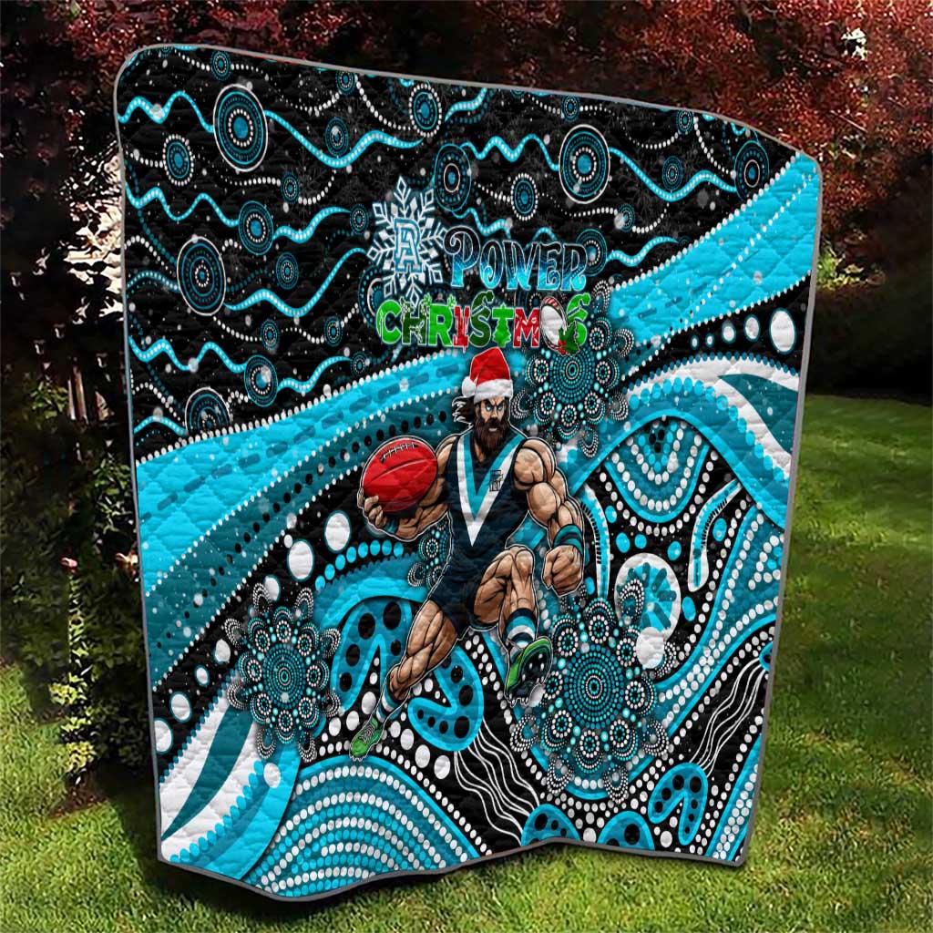 Merry Christmas AFL Power Quilt Aboriginal Santa Football Mascot