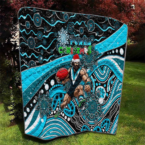 Merry Christmas AFL Power Quilt Aboriginal Santa Football Mascot