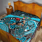 Merry Christmas AFL Power Quilt Aboriginal Santa Football Mascot