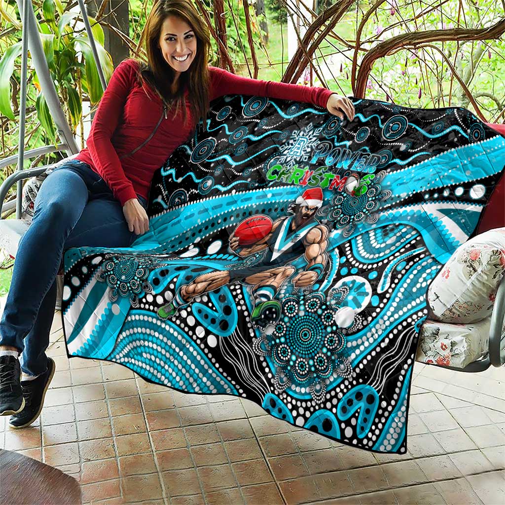 Merry Christmas AFL Power Quilt Aboriginal Santa Football Mascot