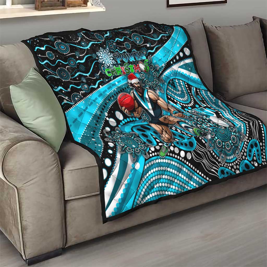 Merry Christmas AFL Power Quilt Aboriginal Santa Football Mascot
